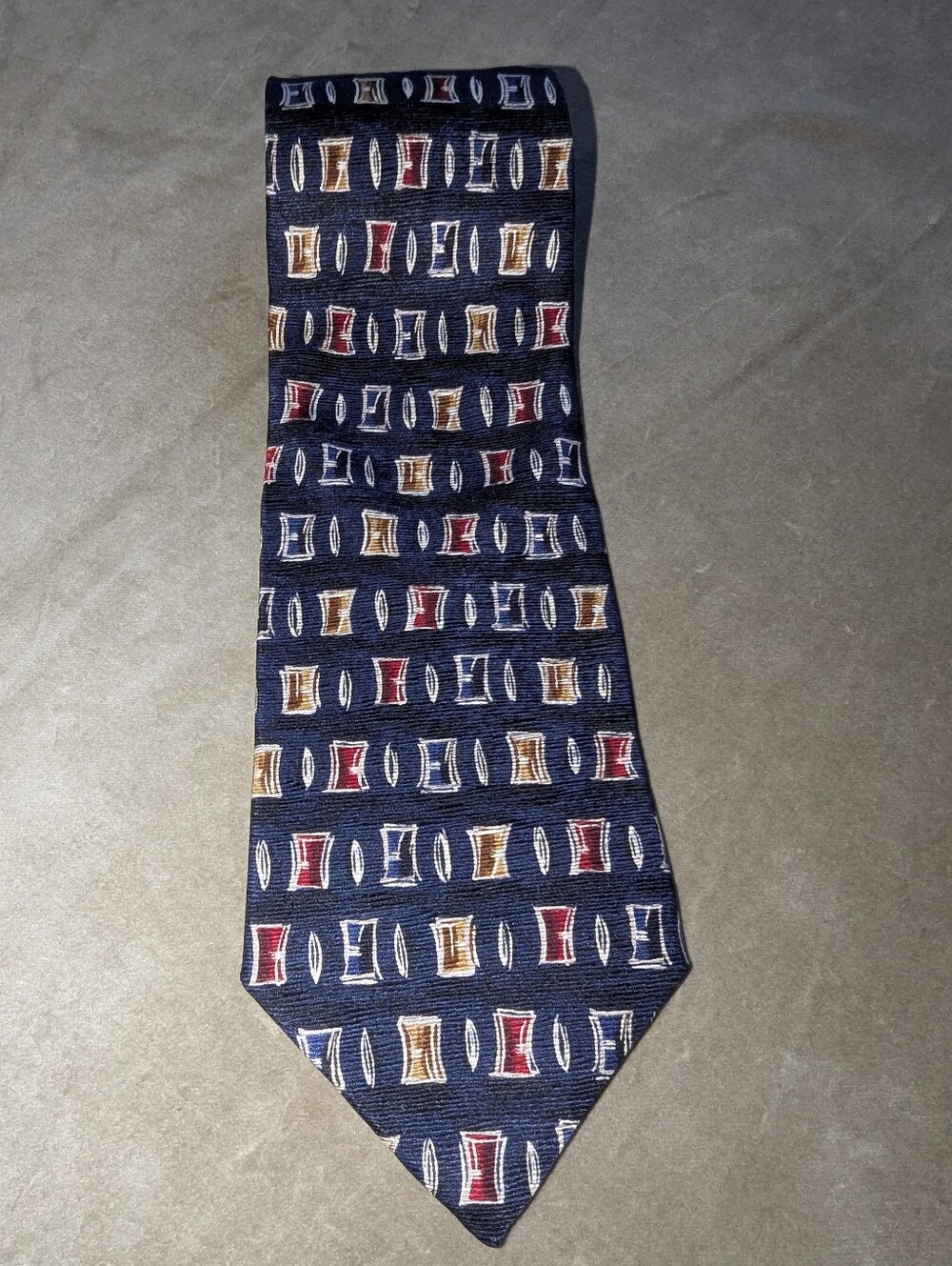 Vintage 90s A | K | A Eddie Bauer Silk Geometric Tie